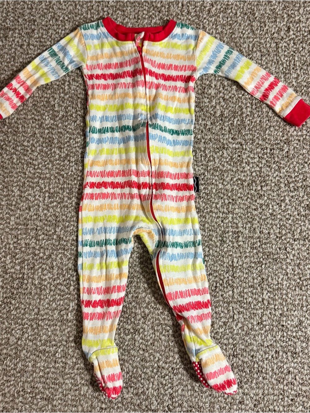 Crayola x Kohl's Baby Footed Pajama Sleeper Rainbow Crayon Stripe 12 Months